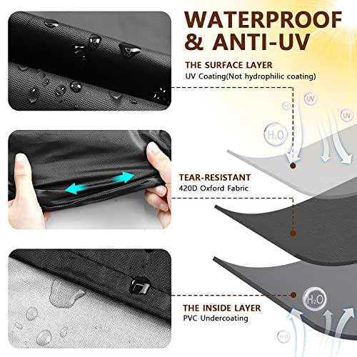 MOKANI Garden Furniture Covers Waterproof, 242x162x100cm Outdoor Furniture Covers, Upgraded Oxford 420D Garden Table and Chairs Covers, Rectangul