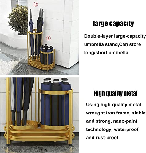 SEYFI Umbrella Holder Iron Umbrella Stand Modern Business Large Capacity Umbrella Bucket Hotel Office Entrance Hallway Umbrella Storage Rack Umbr