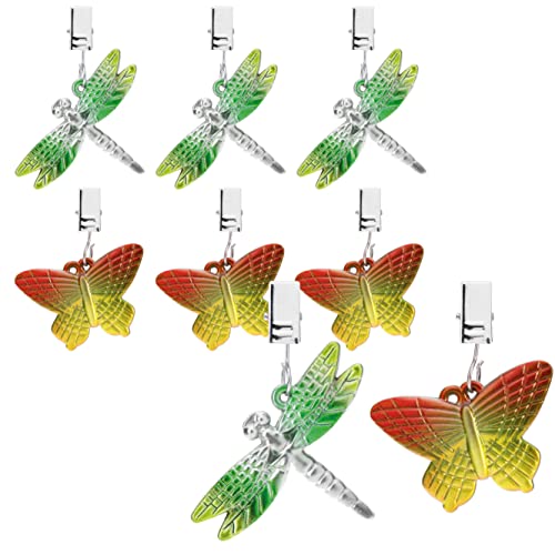COM-FOUR® 8x tablecloth weights - tablecloth weights in the shape of dragonflies and butterflies - tablecloth clamps - approx. 35g each - tablecl