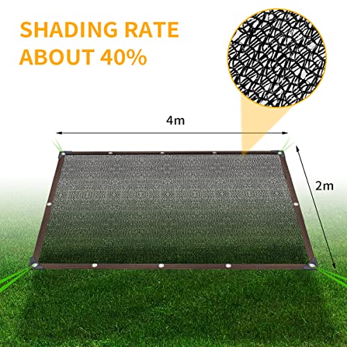 Storystore 40% Shade Cloth Greenhouse Shading Net with Grommets, 2x 4M Sunblock Shade Cloth for Garden, Pergola, Patio Plants, Greenhouse, Chicke