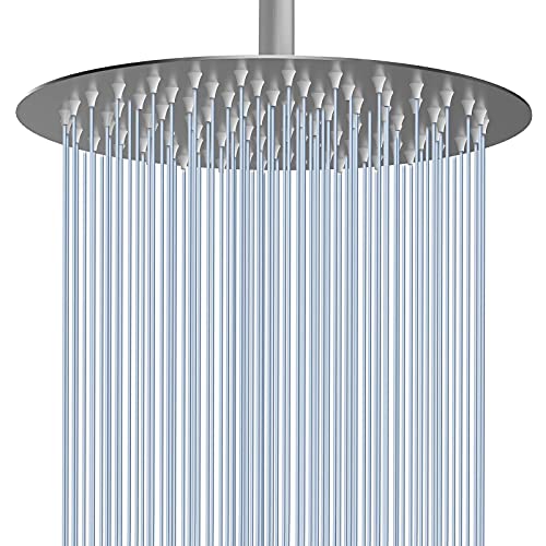 Rain Shower Head - Voolan 10" Round High Pressure Shower Heads Made of 304 Stainless Steel - Luxury Modern Chrome Look - Universal Wall and Ceili