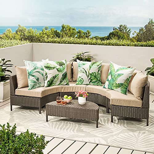 JOTOM Outdoor Decorative Cushion Covers 45x45cm Tropical Plants Waterproof Throw Pillow Covers Square Cushion Cover Garden Throw Pillow Case for