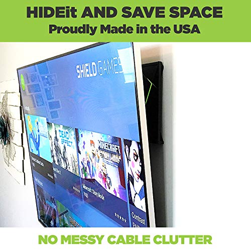 HIDEit Mounts Shield 2 NVIDIA Shield TV Pro Wall Mount - Made in USA, Black Steel Wall Mount, NVIDIA Wall, VESA Mount or Under Desk Mount