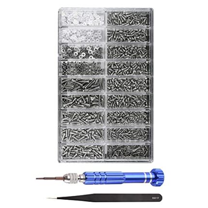 Eyeglass Repair Kit, Glasses Repair Kit with Screws in Assorted Size with 5 in 1 Mini Screwdriver and Tweezer Tool Set for Spectacles Eye Glass S