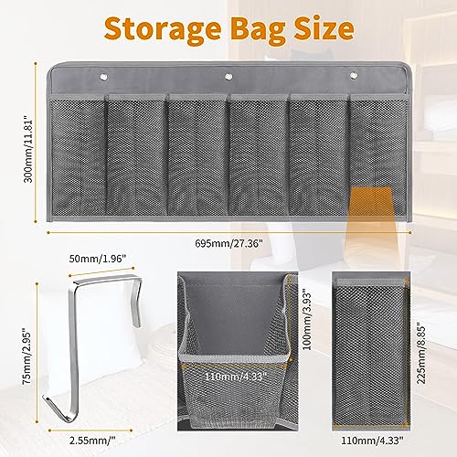 RVZONE RV Shoe Pockets 6 Large Pockets Heavy Hanging Bedside Storage Organizer with Sturdy Hooks Storage Pockets Hangs on bed for Shoes Toys and