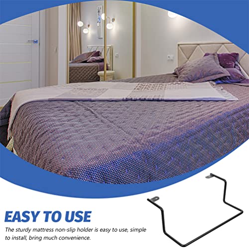 Mattress Stopper Bar Mattress Retainer Bar 2pcs Metal Mattress Slide Stopper Mattress Non Brackets Baffle Bed Frame Guard Rail Stops Mattress fro