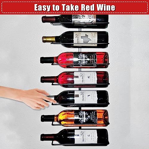 JMIATRY 4 Pack Wall Mounted Wine Rack, Black Wall Red Wine Rack with Screws, Aluminum Alloy Wine Holder Wall Mounted for Kitchen, Dining Room and