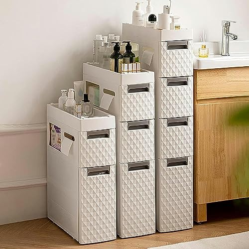 OPSREY White Floor Standing Tall Bathroom Storage Cabinet, Small Space Corner Cabinet for Home Kitchen Living Room Bedroom