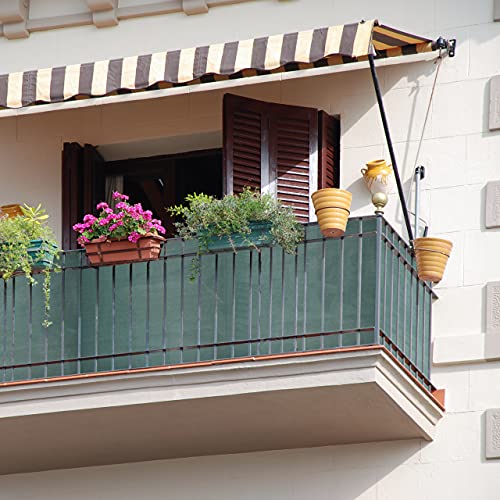 Relaxdays Fence Netting, Privacy Shield for Fences & Railing, HDPE Net, UV-Resistant, Weatherproof, 1x6m, Green