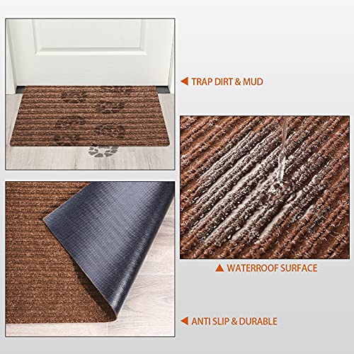 Nuanchu Large Semi Finished Outdoor Mat 16 x 79 Inch Narrow Door Mat Non Slip Mats Waterproof Carpet Roll for Bathroom Entryway Indoor Outdoor (C