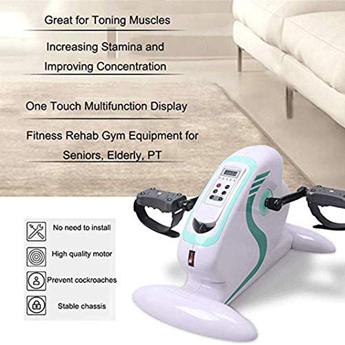 LUNEZY Under Desk Electric Pedal Exerciser, Stationary Mini Exercise Bike, Adjustable Resistance Stroke Rehabilitation Equipment Upper and Lower
