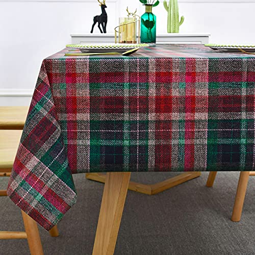LOHASCASA Christmas Tablecloth Vinyl Oilcloth Tablecloth Small Rectangle Peva Vynle Wipeable PVC Waterproof Plastic Spill Proof Tablecloths Weigh