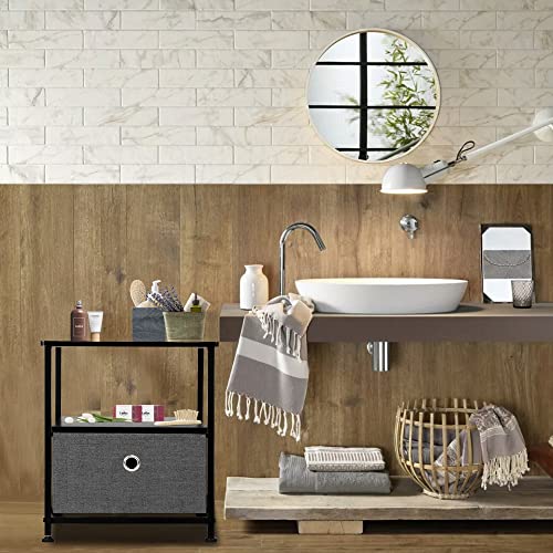 N/A 1 Drawer Nightstand Bedside Jewelry Organizer Makeup Storage Box Cabinet Container Drawer Organizer for Home Bedroom Furniture