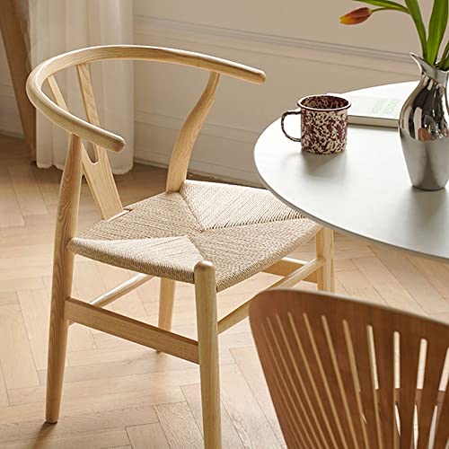 LIUZH Nordic Solid Wood Rattan Dining Chairs For Dining Room Household Backrest Rattan Chair Designer Leisure Tea Room Home Chair (Color : D, Siz