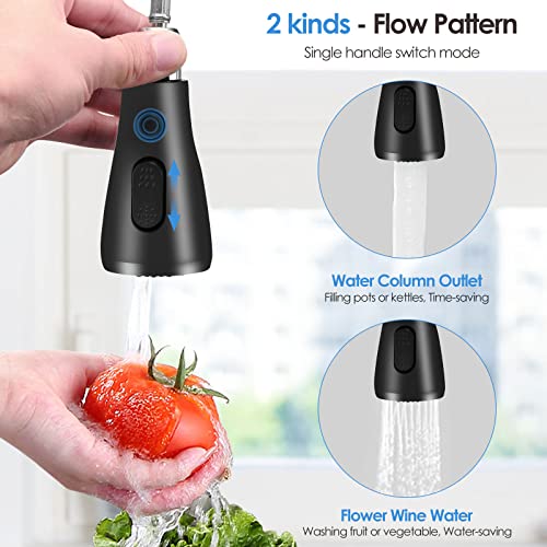 Pakuyi Kitchen Sink Taps 360° Swivel Kitchen Faucet Single Handle Single Lever High Arc Kitchen Mixer Tap with Pull Out Sprayer with 2 Modes Spra