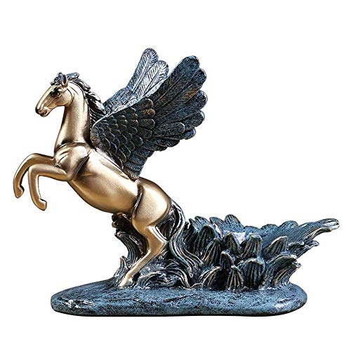 n/a Antique Flying Horse Art Model Pegasus Wine Rack Artwork Rack Party Cabinet Sculpture Home Decoration Accessories