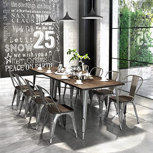 FurnitureR Dining Chair, Metal, Silver