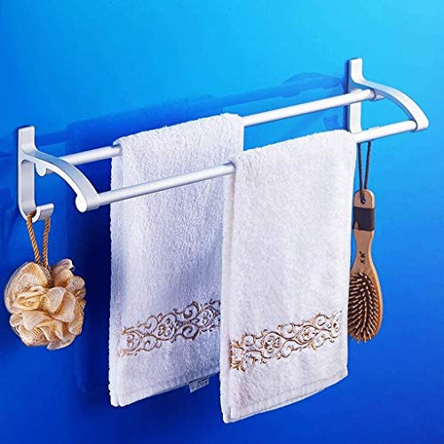 N/A Wall-Mounted Space Aluminum Double Bar Towel Rack, Metal Towel Bar, Wall-Mounted Towel Holder Towel Shelf,for Bathroom Kitchen
