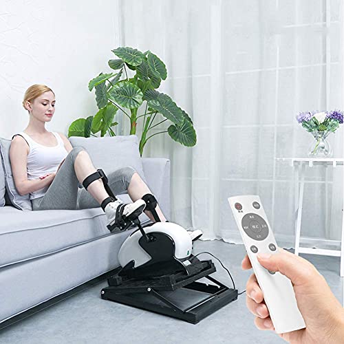 LUNEZY Electric Rehabilitation Exercise Bike Upper Limb Lower Limbs Hand Leg Bicycle Elderly Home Pedal Exerciser Bike, Resistance Adjustable (C)