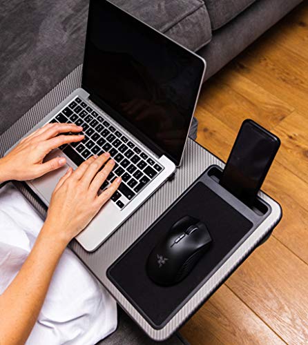 SEFFO Lap Desk Laptop Stand Portable Tray With Cushion, Built In Mouse Pad And Phone Holder, Up To 15.6"