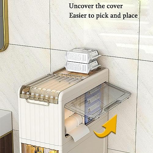 OPSREY Slim Bathroom Storage Cabinet Free Standing Toilet Paper Holder Waterproof Toilet Paper Storage Organizer Narrow Storage Cabinet For Skinn