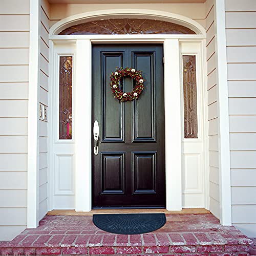 Morning View Navy Blue Half Round Doormat Indoor Entrance Half Moon Welcome Mat Half Circle Door Mat Entryway Rug for Front Door Outdoor High Tra