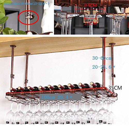 NEOCHY Wine Rack Floating Rack Ceiling Bar Glass Rack Hanging Goblet Retro Rack Storage Wall Hanging Decoration