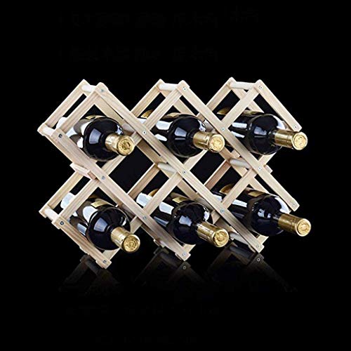 PIBM Fashion Creative Wooden Wine Rack 3/6/10Wine Bottles Assembly Wine Rack Kitchen Bar American Creative Wine Rack Free Standing J1114