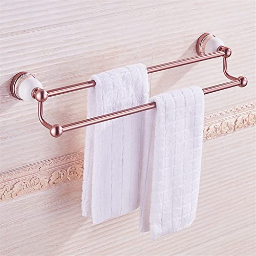 HIGOH Towel Racks,Towel Holder Towel Rail for Bathroom, European Rose Hand Towel Holder, Bath Towel Rail, Space Aluminum Towel Holder, Bathroom R
