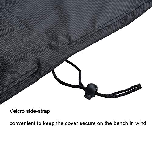 Flymer 2/3/4 Seater Bench Cover, Waterproof and Windproof and Tear proof 210D Oxford Fabric Anti-UV Furniture Cover for Outdoor Patio Bench - Bla