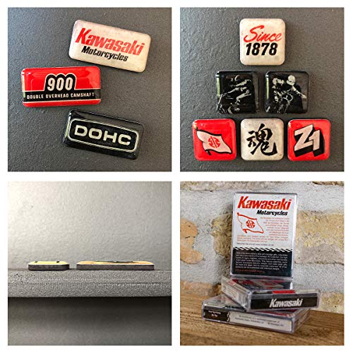 Nostalgic-Art, Retro-Style Fridge Magnets, Kawasaki – Motorcycles – Gift idea for bikers, Magnet set for notice board, vintage design, 9 pieces