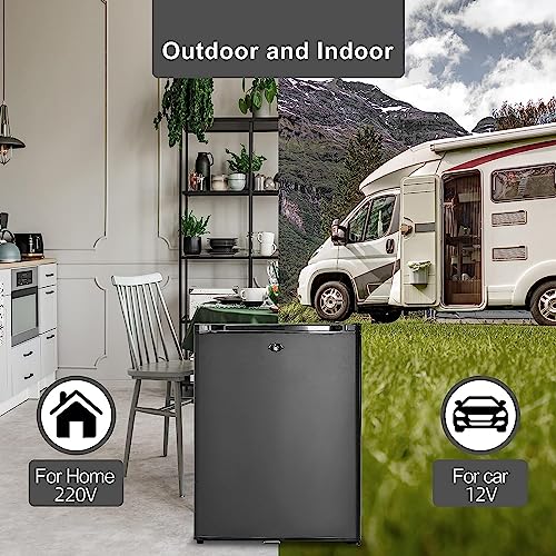 SMETA Camping Fridge 12V 240V, 12V Fridge for Campervan with Lock, Campervan Fridge Caravan Fridge Car Fridge for Yacht Van Truck RV Travel Quiet