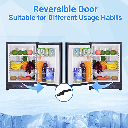 Techomey 3 Way Fridge Camping, 60L Gas Fridge 12V 240V LPG, 3 Way Campervan Fridge for Camping, Outdoor, Caravan, RV, Motorhome, Traveling, Black