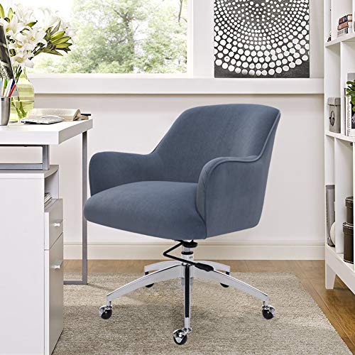Warmiehomy Desk Chair Velvet Office Computer Chair Ergonomic Swivel Chair Executive Chair Adjustable Height Comfy Arm Chair For Home Office Livin