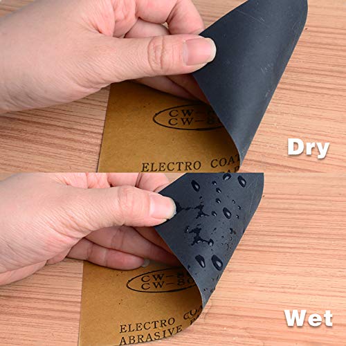 Sandpaper Assorted Wet/ Dry, 102 Pieces 60 to 3000 Grit Sandpaper Assortment, 3 x 5.5 Inch Abrasive Paper Sheet with Free Box, for Automotive San