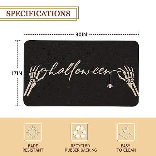 Roszwtit Halloween Door Mat 30 X 17 Inch Halloween Skull Doormat Indoor Outdoor Entrance Floor Mat Non Slip Halloween Decor Rubber Welcome Mats