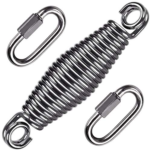 SELEWARE Punching Bag Hanging Kit, 350LB Capacity Stainless Steel Spring with 2 Metal Snap Hooks, Standing Punching Bag Swings Hammocks Hanging C