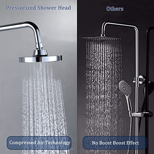 Rainfall Shower Head,High Pressure Rain Shower Heads,6-inch Luxury Modern Chrome Fixed Shower Head,Adjustable with Rain Overhead Shower Head