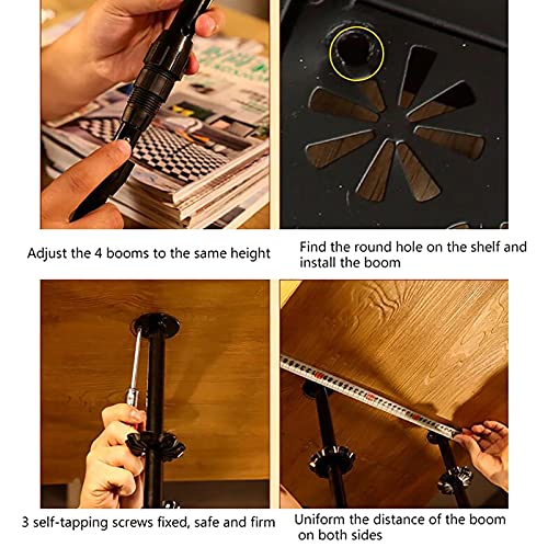 ULAINE Industrial Ceiling Wine Racks, Adjustable Height, Hanging Wine Glass Holder, Wall Mounted Wine Holder, Hanging Stemware Holder, For Bar/Ki