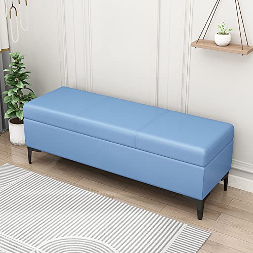 Storage Ottoman Bench for Bedroom, PU Ottoman with Storage And Safety Hinge, Modern Entryway Bench Seat Shoe Rack Bench with Metal Legs, for Bedr