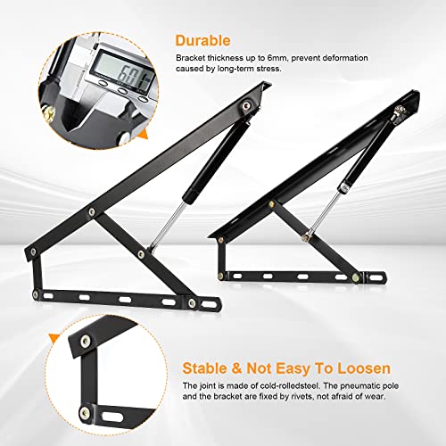 Dyna-Living 2FT Storage Bed Lift Mechanism Heavy Duty Gas Spring Bed Storage Lift Kit for Storage Box Bed Sofa Storage Space Saving