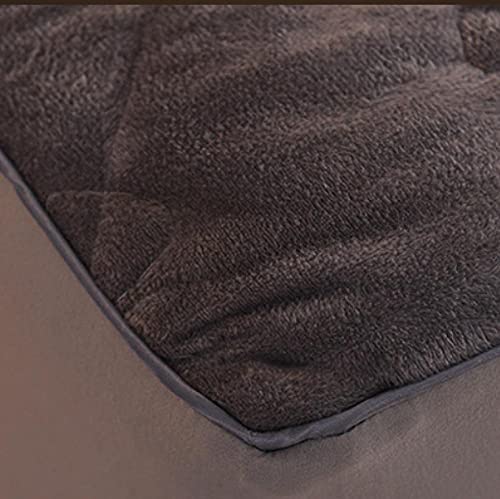 King Sheets Set,Thick Warm Winter Crystal Velvet Mattress Protection Cover, Bedroom Quilted Solid Color Non Slip Mattress Topper Bed Cover Dark B