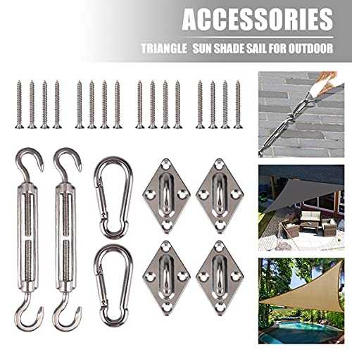 Techson Shade Sail Hardware Kit, 5 inch 304 Stainless Steel Canopy Awning Installation Set for Garden, Outdoor, Patio Triangle Sun Shade