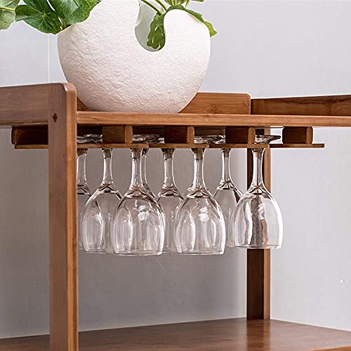 NEOCHY Bamboo Wine Rack, Free Standing Wine Storage Rack Display Shelves Capacity Storage Standing Table, Wobble Free for Home Kitchen