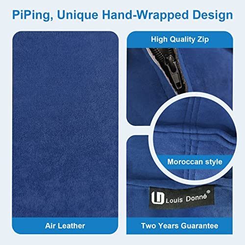 Louis Donné Square Pouf Ottoman Cover, 17.7" Pouf Ottoman, Color Blue Boho Pouf Ottoman with Storage,Poufs for Lving Room…