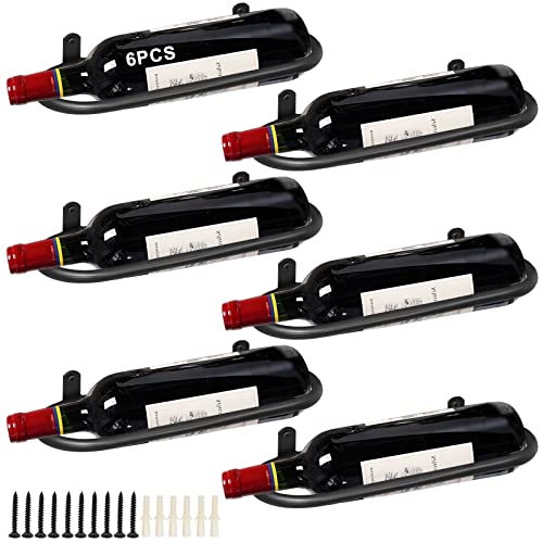KHayRovies Set of 12 Metal Wine Rack Wall Mounted,Hanging Red Wine Shelf Champagne Bottle Rack Cabinet Organizer,Iron Liquor Bottle Display Holde