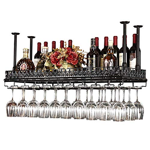 EYLINK Wine Racks,Industrial Vintage Metal Bar Wine Glass Rack, Wine Bar Wall Rack, Kitchen or Office Cutlery Bottle Holder, Vintage Iron Goblet