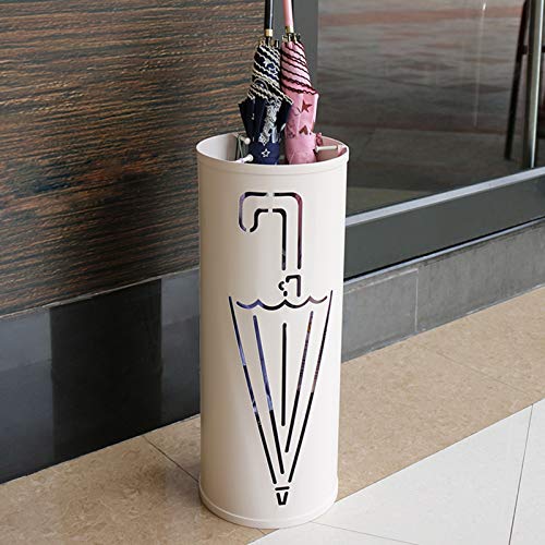 OUSIKA Umbrella Stands,Simple Umbrella Bucket Holder - Japanese Style Umbrella Stand Metal Iron Storage Racks with 3 Hooks - for Umbrellas, Walki