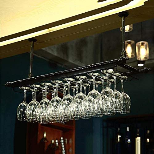 SUCHETA Hanging Wine Rack with Glass Holder and Shelf, Wine Lovers Bar Furniture& Wine Rack Wine Rack Ceiling Wine Racks/Hanging Wine Glass Holde