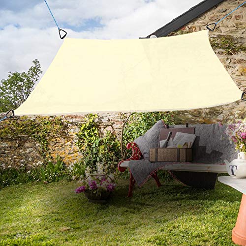 Greenbay Anti-UV Anti-UV Sun Shade Sail Outdoor Garden Patio Party Sunscreen Canopy Square Cream 4x4m